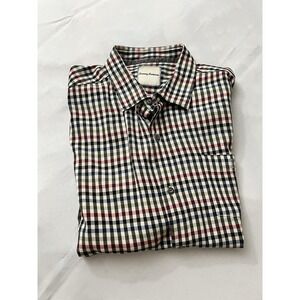 NWOT Tommy Bahama Mens XXL Plaid Silk Camp Shirt Short Sleeved